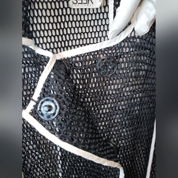 SEEK THE LABEL MESH NET MIDI DOUBLE BRESTED BLAZER IN BLACK - Picture 9 of 12